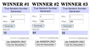 Winning numbers pick for the FB Page Banner Giveaway