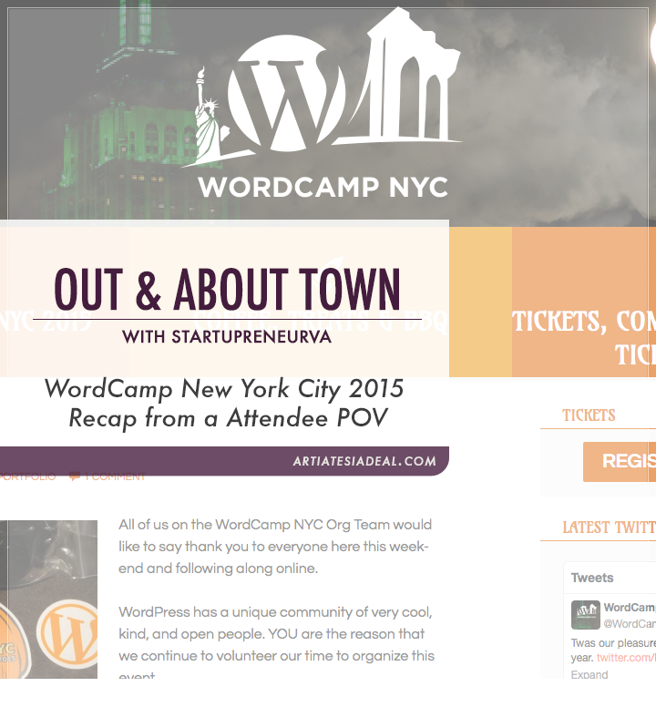 Artiatesia's personal recap of WordCamp NYC 2015