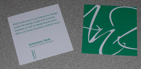 My 2nd card design - A & D Productions | Shetalksbiz.com