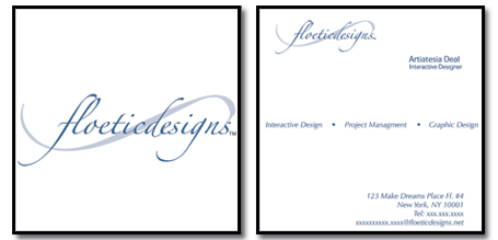 My first business card design - Floetic Designs | Shetalksbiz.com