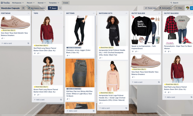 Using Trello to help me dressing for productivity