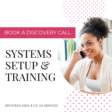 Need help setting up your business systems? Then book a discovery call with Artiatesia
