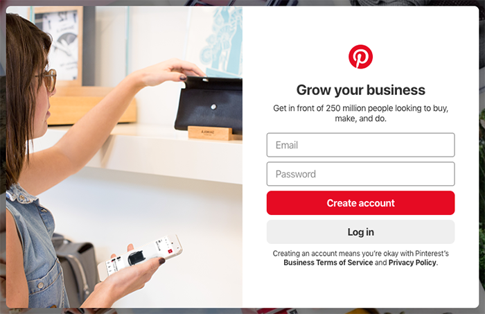 Step 1: Go to Pinterest Business site to create an account