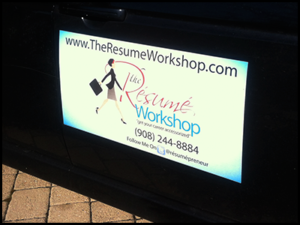 Car Magnet as Business Marketing - done by Tracy Cooper of The Resume Workshop