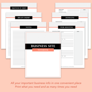A look inside of the Business Site Notebook Digital Printable | on sale @ ArtiatesiaDeal.com