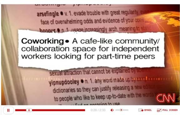 Screen Shot of the Definition of CoWorking by CNN