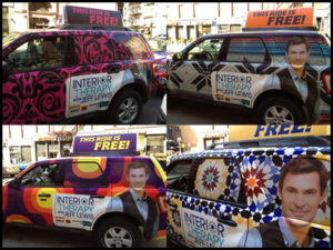Vehicle Wrap on NYC Taxis to promote Jeff Lewis's Interior Therapy on Bravo | Shetalksbiz.com
