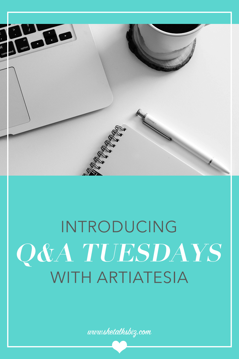 Let me introduce my new monthly series on my YouTube channel – Q&A Tuesdays With Artiatesia in which you will be able to ask me questions about business, blogging, WordPress, and more. // http://www.shetalksbiz.com