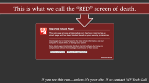 The screen you see when your site or blog has been attacked with malware